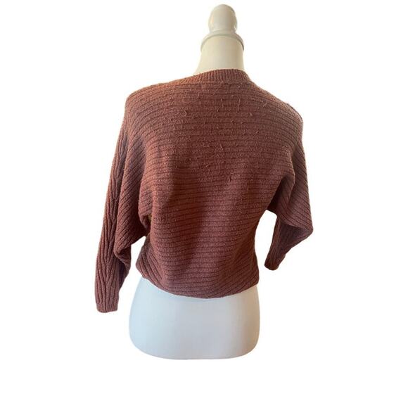 PINK ROSE CROP KNIT SWEATER SIZE XS - Picture 5 of 6